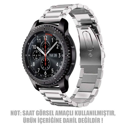 Microsonic Samsung Galaxy Watch FE Metal Stainless Steel Kordon Gümüş