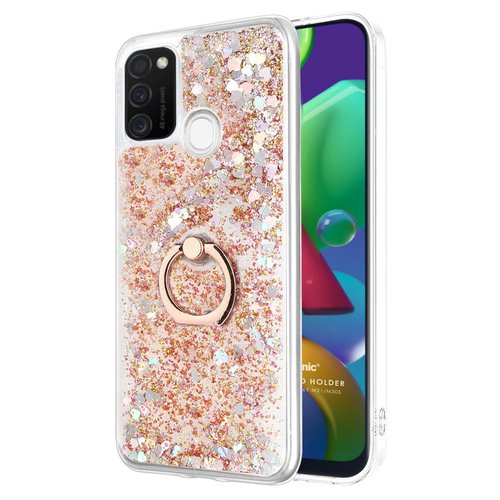 Microsonic Samsung Galaxy M30s Kılıf Glitter Liquid Holder Gold