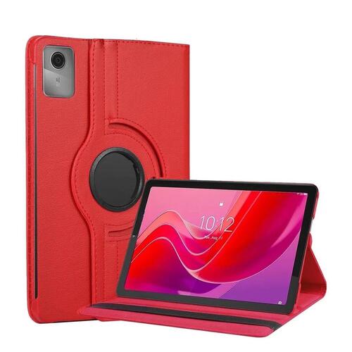 Microsonic Lenovo Tab M11 Kılıf 360 Rotating Stand Deri Kırmızı