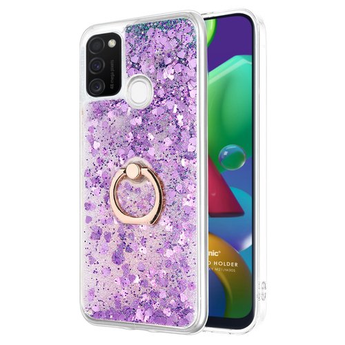 Microsonic Samsung Galaxy M21 Kılıf Glitter Liquid Holder Mor