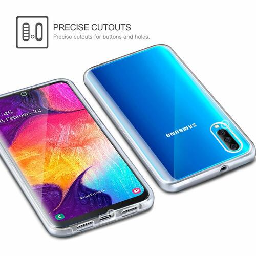 Microsonic Samsung Galaxy A50 Kılıf 6 tarafı tam full koruma 360 Clear Soft Şeffaf