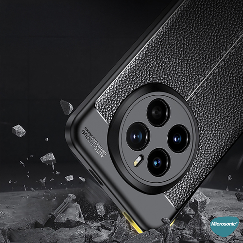 Microsonic Honor Magic 7 Pro Kılıf Deri Dokulu Silikon Siyah