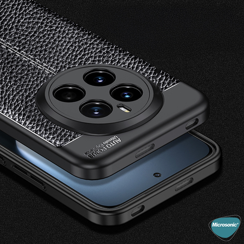 Microsonic Honor Magic 7 Pro Kılıf Deri Dokulu Silikon Siyah