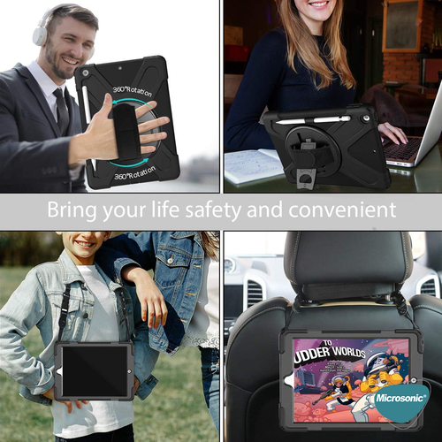 Microsonic Samsung Galaxy Tab S9 Plus X810 Kılıf Heavy Defender Siyah