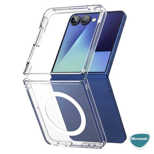 Microsonic Samsung Galaxy Z Flip 7 Kılıf MagSafe Clear Soft Şeffaf