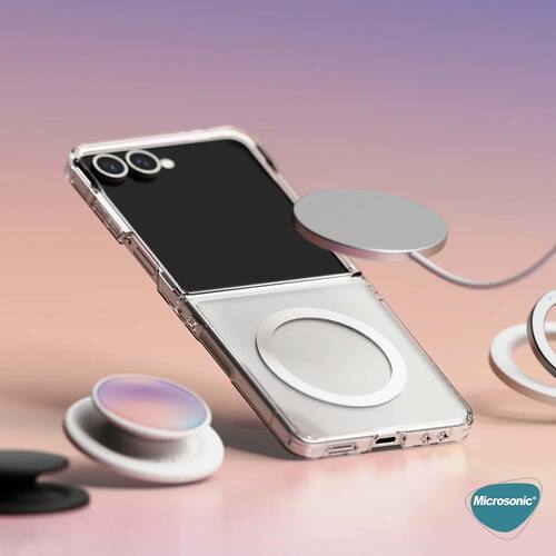 Microsonic Samsung Galaxy Z Flip 7 Kılıf MagSafe Clear Soft Şeffaf