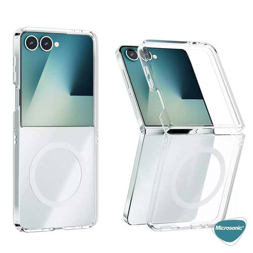 Microsonic Samsung Galaxy Z Flip 7 Kılıf MagSafe Clear Soft Şeffaf