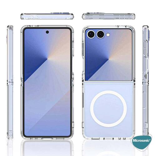 Microsonic Samsung Galaxy Z Flip 7 Kılıf MagSafe Clear Soft Şeffaf
