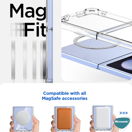 Microsonic Samsung Galaxy Z Flip 7 Kılıf MagSafe Clear Soft Şeffaf