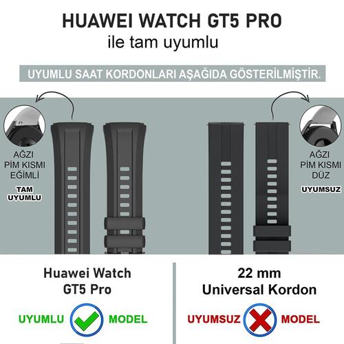 Microsonic Huawei Watch GT5 Pro 42mm Kordon, Silicone SwiftBands Siyah