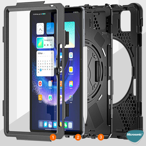 Microsonic Xiaomi Redmi Pad 2 Kılıf Heavy Defender Siyah
