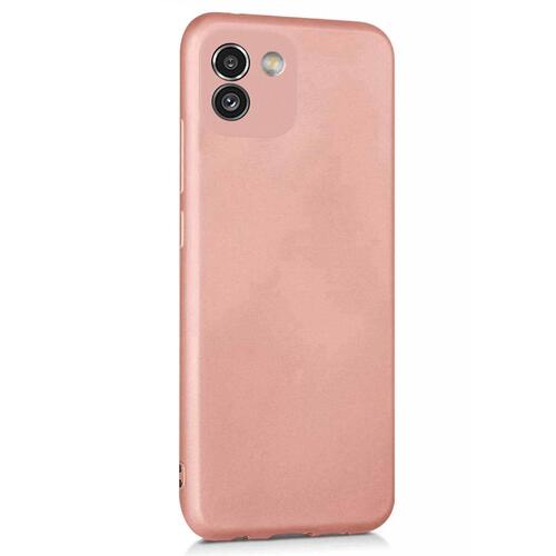 Microsonic Matte Silicone Samsung Galaxy A03 Kılıf Rose Gold