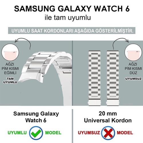 Microsonic Samsung Galaxy Watch 7 44mm Solid Steel Kordon Siyah