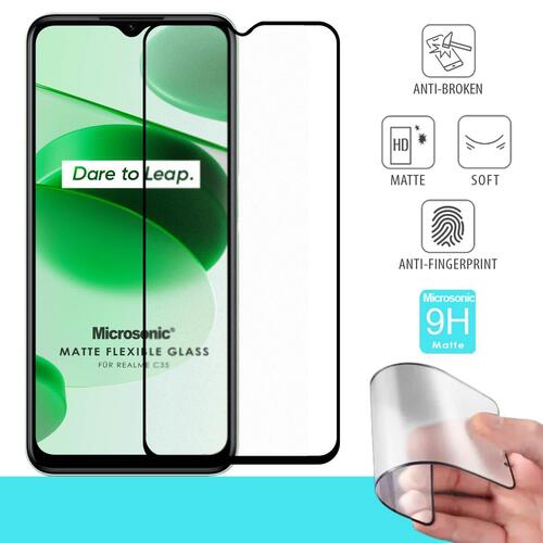 Microsonic Realme C35 Seramik Matte Flexible Ekran Koruyucu Siyah