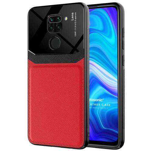 Microsonic Xiaomi Redmi Note 9 Kılıf Uniq Leather Kırmızı