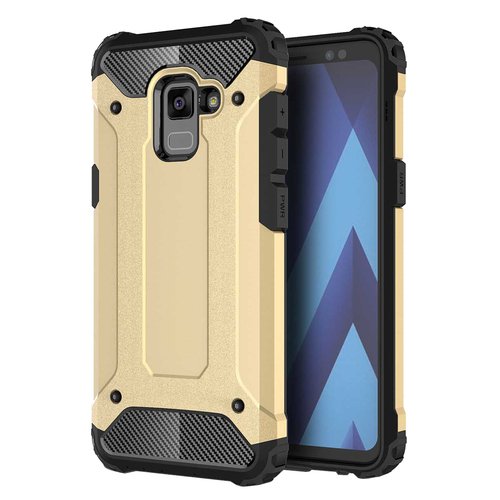 Microsonic Samsung Galaxy A8 Plus 2018 Kılıf Rugged Armor Gold