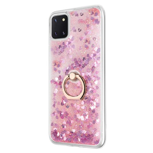 Microsonic Samsung Galaxy A81 Kılıf Glitter Liquid Holder Pembe