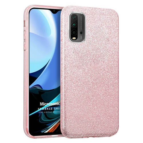 Microsonic Xiaomi Redmi 9T Kılıf Sparkle Shiny Rose Gold