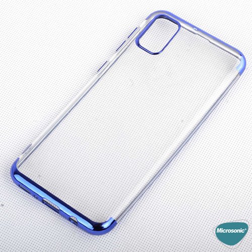 Microsonic Samsung Galaxy M31s Kılıf Skyfall Transparent Clear Mavi