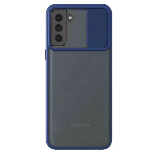 Microsonic Samsung Galaxy S21 FE Kılıf Slide Camera Lens Protection Lacivert