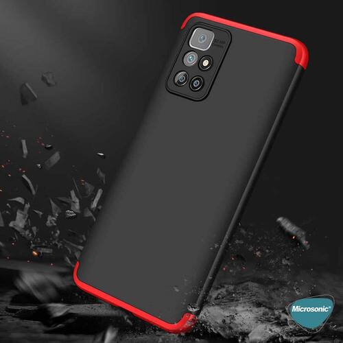 Microsonic Xiaomi Redmi 10 Kılıf Double Dip 360 Protective Kırmızı