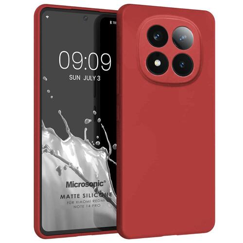 Microsonic Matte Silicone Xiaomi Redmi Note 14 Pro 4G Kılıf Kırmızı