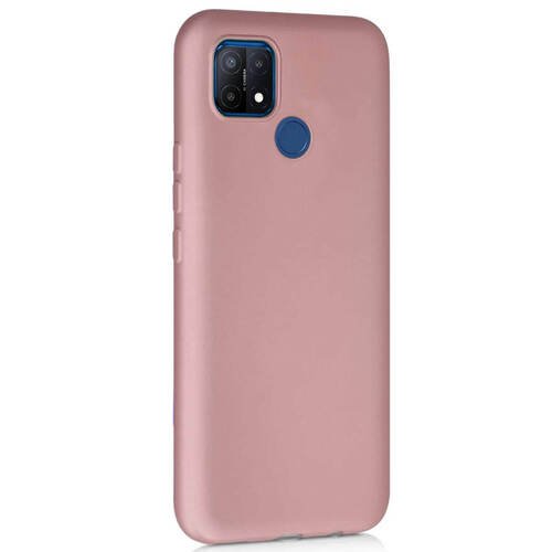 Microsonic Matte Silicone Oppo A15 Kılıf Rose Gold