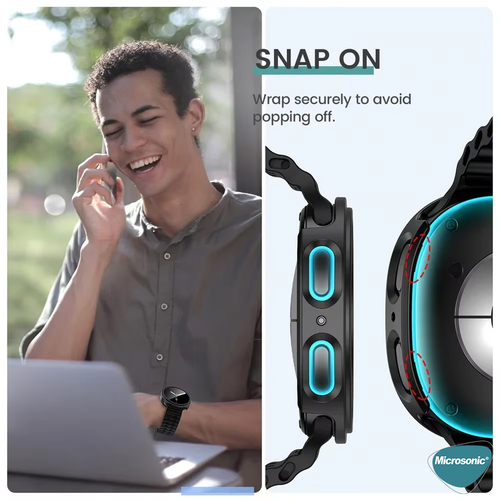 Microsonic Samsung Galaxy Watch 8 40mm Kılıf Clear Premium Slim WatchBand Şeffaf