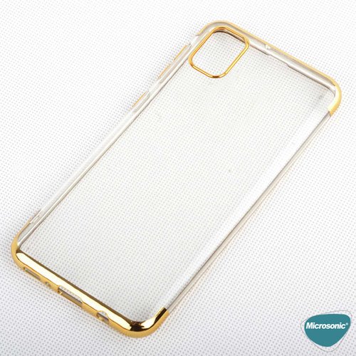 Microsonic Samsung Galaxy M51 Kılıf Skyfall Transparent Clear Gold