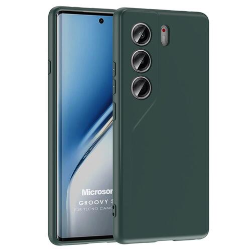 Microsonic TECNO Camon 40 4G Kılıf Groovy Soft Koyu Yeşil