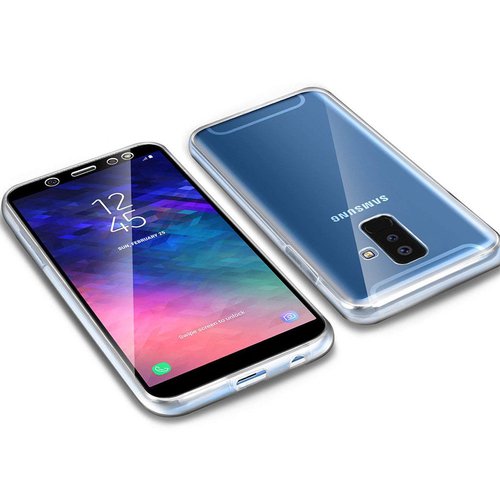 Microsonic Samsung Galaxy A6 Plus 2018 Kılıf 6 tarafı tam full koruma 360 Clear Soft Şeffaf