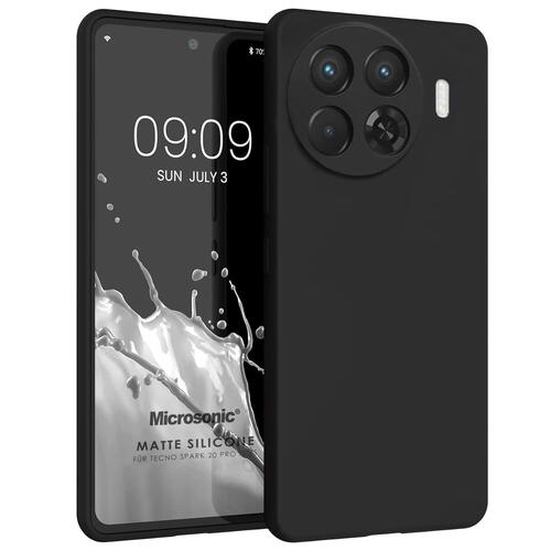 Microsonic Matte Silicone TECNO Spark 20 Pro Plus Kılıf Siyah