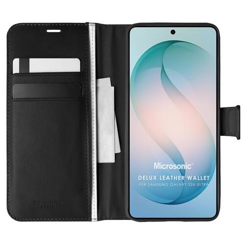 Microsonic Samsung Galaxy S26 Ultra Kılıf Delux Leather Wallet Siyah
