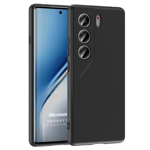 Microsonic TECNO Camon 40 4G Kılıf Groovy Soft Siyah