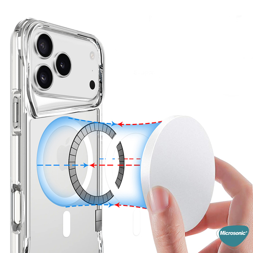 Microsonic Apple iPhone 17 Pro Kılıf MagSafe Trex Bumper Şeffaf