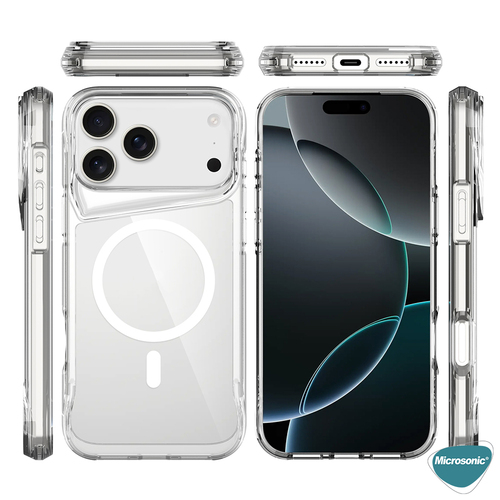 Microsonic Apple iPhone 17 Pro Kılıf MagSafe Trex Bumper Şeffaf