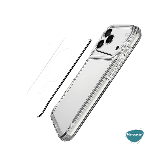 Microsonic Apple iPhone 17 Pro Kılıf MagSafe Trex Bumper Şeffaf