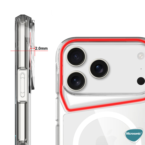 Microsonic Apple iPhone 17 Pro Max Kılıf MagSafe Trex Bumper Şeffaf