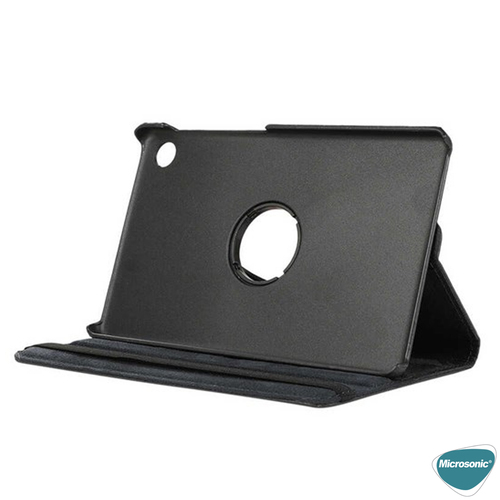 Microsonic Samsung Galaxy Tab A11 Plus Kılıf 360 Rotating Stand Deri Siyah