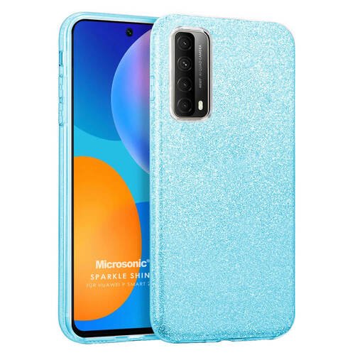 Microsonic Huawei P Smart 2021 Kılıf Sparkle Shiny Mavi