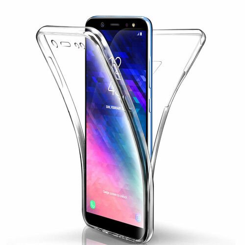 Microsonic Samsung Galaxy A6 2018 Kılıf 6 tarafı tam full koruma 360 Clear Soft Şeffaf