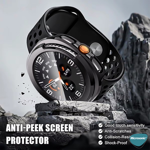 Microsonic Samsung Galaxy Watch 8 Classic 46mm Kılıf Matte Premium Slim WatchBand Gümüş