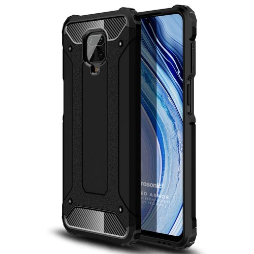 Microsonic Xiaomi Redmi Note 9 Pro Max Kılıf Rugged Armor Siyah