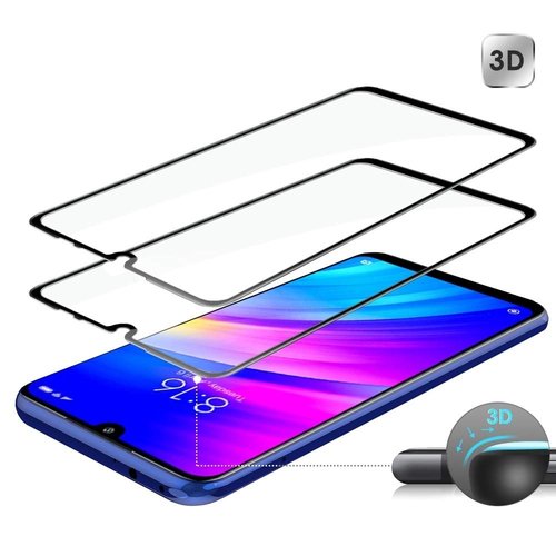 Microsonic Xiaomi Redmi 7 Tam Kaplayan Temperli Cam Ekran koruyucu Siyah