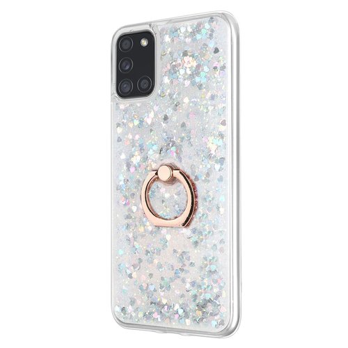 Microsonic Samsung Galaxy A31 Kılıf Glitter Liquid Holder Gümüş