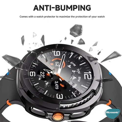 Microsonic Samsung Galaxy Watch 8 Classic 46mm Kılıf Matte Premium Slim WatchBand Siyah