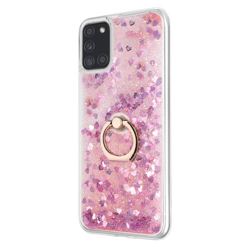 Microsonic Samsung Galaxy A21s Kılıf Glitter Liquid Holder Pembe