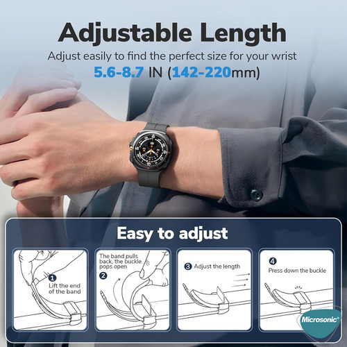 Microsonic Samsung Galaxy Watch 8 Classic 46mm Kordon Ribbon Line Lacivert