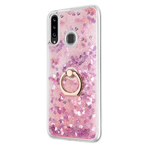 Microsonic Samsung Galaxy A20s Kılıf Glitter Liquid Holder Pembe