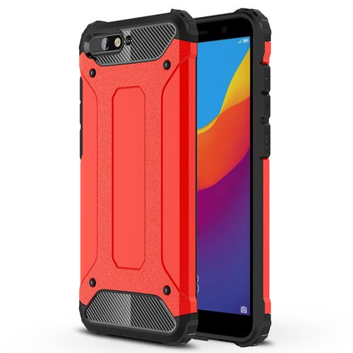 Microsonic Huawei Y6 2018 Kılıf Rugged Armor Kırmızı